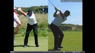 Jon Rahm golf swing  Long Iron faceon amp downtheline July 2017 [upl. by Dowlen]