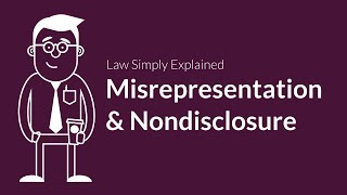 Misrepresentation and Nondisclosure  Contracts  Defenses amp Excuses [upl. by Anaeli783]