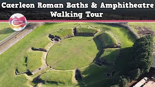 CAERLEON ROMAN BATHS amp AMPHITHEATRE WALES  Walking Tour  Pinned on Places [upl. by Siahc694]