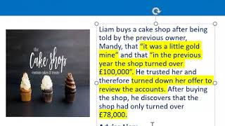 How to apply misrepresentation Liam cupcake scenario [upl. by Krause]