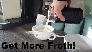 How to Get More Froth from Your Nespresso Coffee Aeroccino  Nespresso tips and help [upl. by Ahsineb]