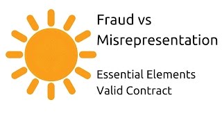 Fraud vs Misrepresentation  Other Essential Elements of a Valid Contract  CA CPT  CS amp CMA [upl. by Fidele]